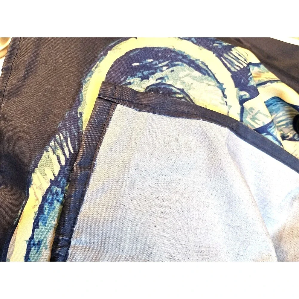 Octopus & Deep Sea Diver Nautical Shower Curtain Navy Ocean Animal Adventure